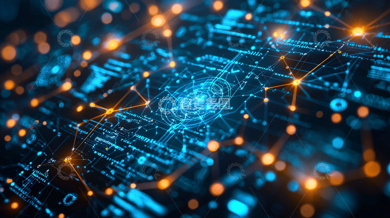 高清大图下载【趣麦麦图】复杂电路板蓝色光效