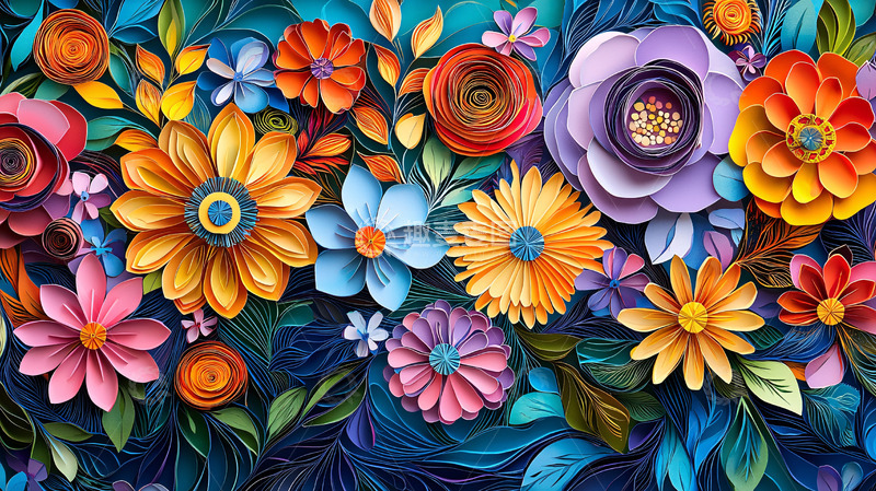 高清大图下载【趣麦麦图】彩色纸花