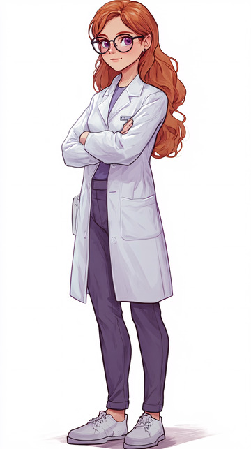 红发眼镜女科学家