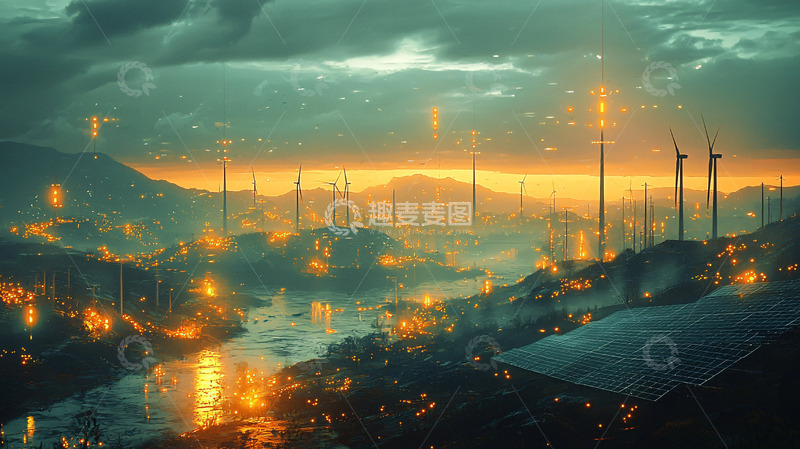 高清大图下载【趣麦麦图】暗黑系奇幻城市夜景