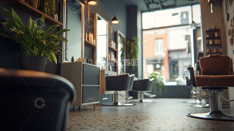 高清大图下载【趣麦麦图】复古理发店室内