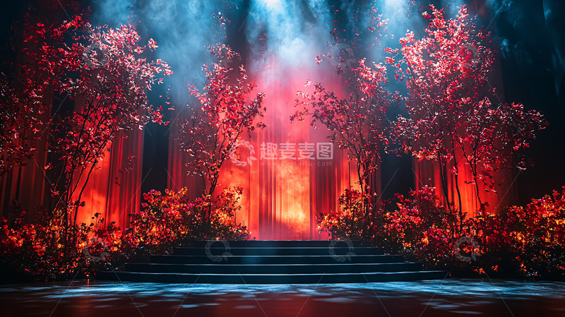 高清大图下载【趣麦麦图】梦幻森林舞台背景