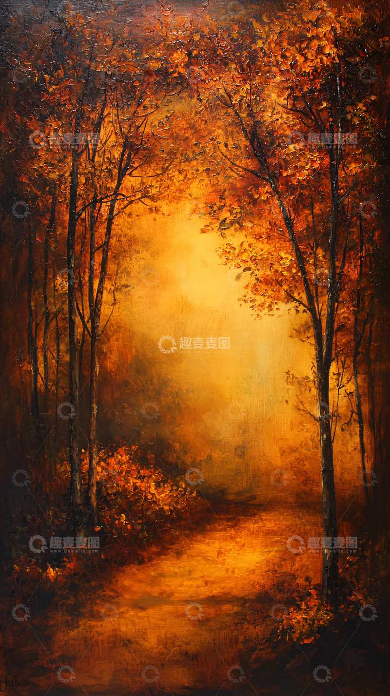 高清大图下载【趣麦麦图】秋日森林小路