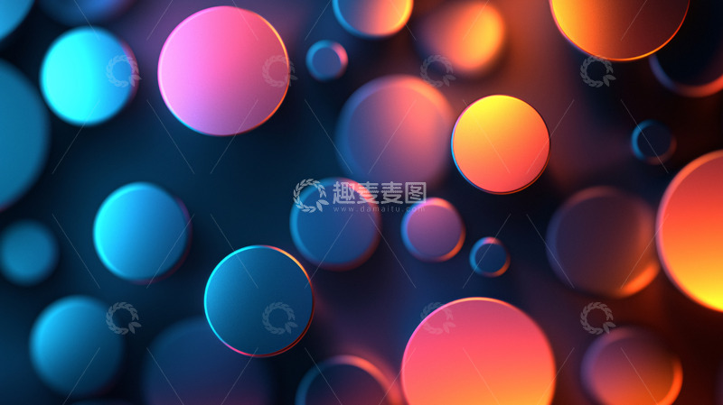 高清大图下载【趣麦麦图】彩色光晕圆形点阵