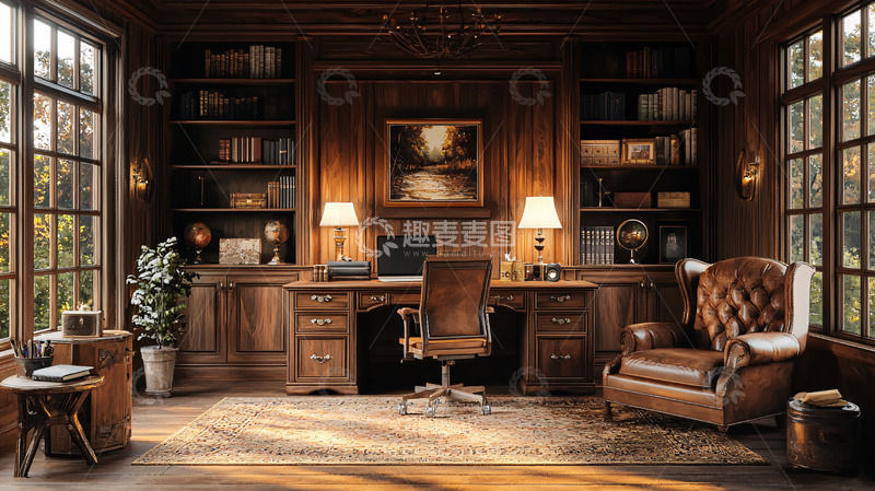 高清大图下载【趣麦麦图】书房