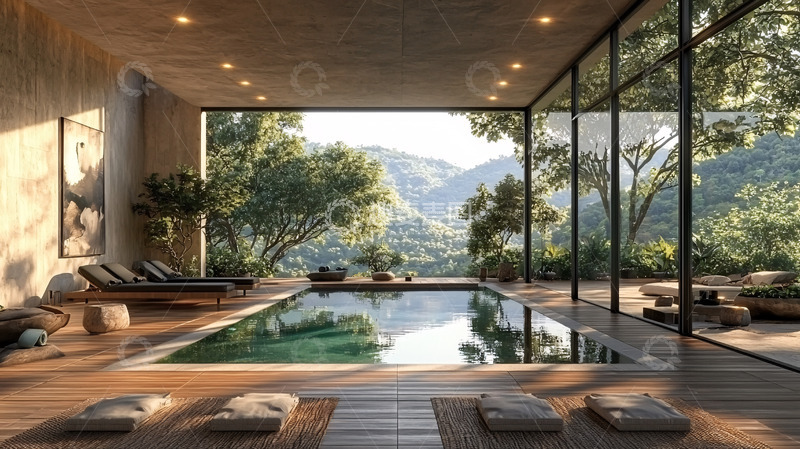 高清大图下载【趣麦麦图】山景泳池室内设计