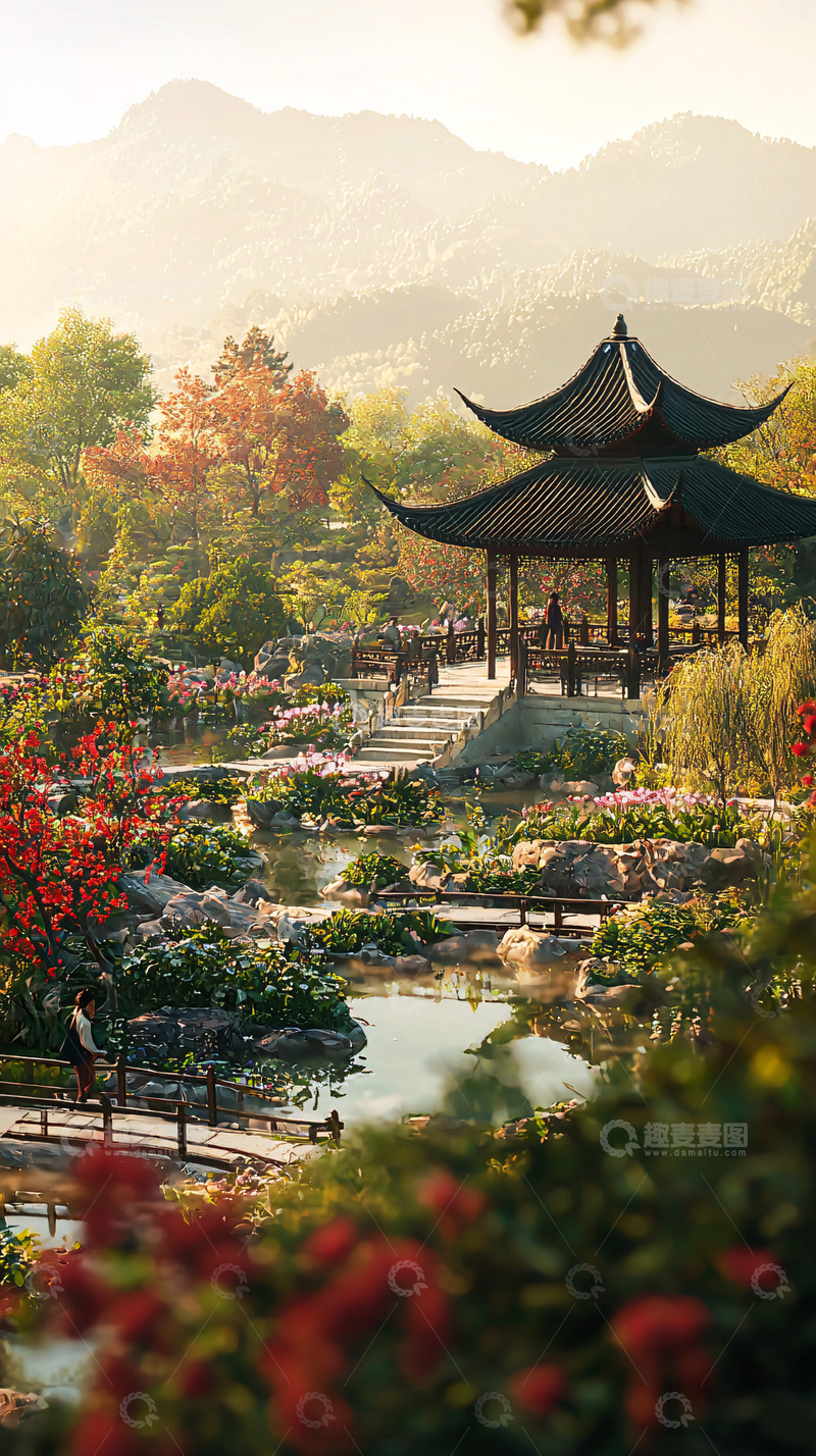 高清大图下载【趣麦麦图】中式园林