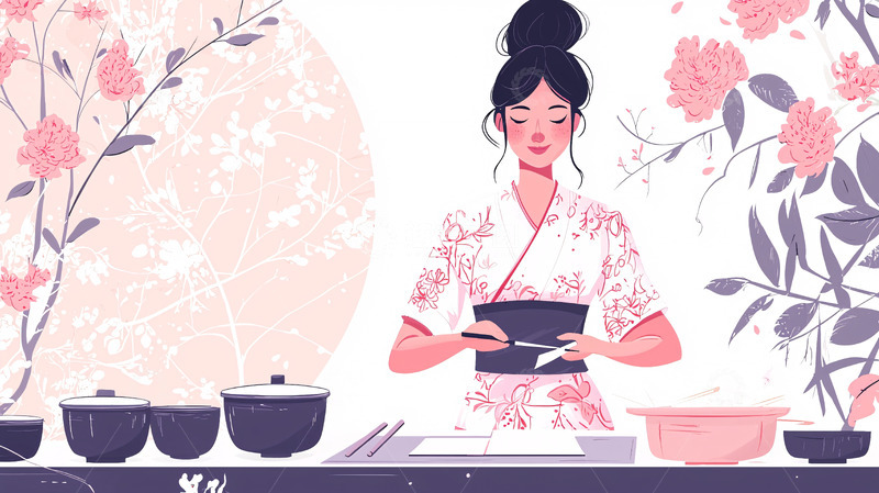 高清大图下载【趣麦麦图】粉色系插画