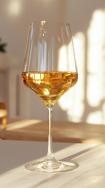 阳光下白葡萄酒