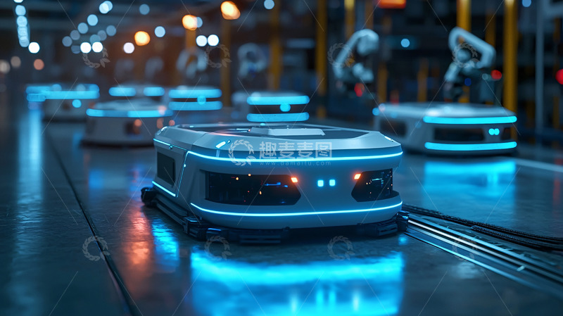 高清大图下载【趣麦麦图】智能工厂自动化流水线