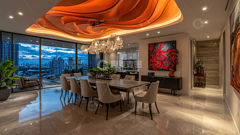高清大图下载【趣麦麦图】豪华公寓餐厅