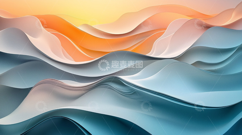 高清大图下载【趣麦麦图】抽象渐变波浪