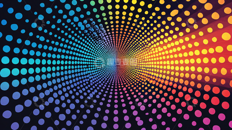 高清大图下载【趣麦麦图】彩色圆点组成的抽象漩涡