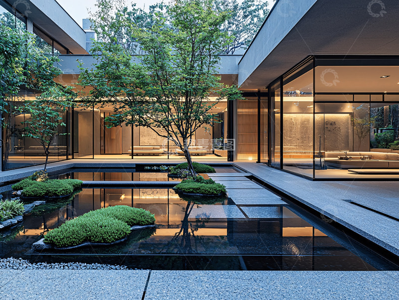 高清大图下载【趣麦麦图】现代简约庭院设计
