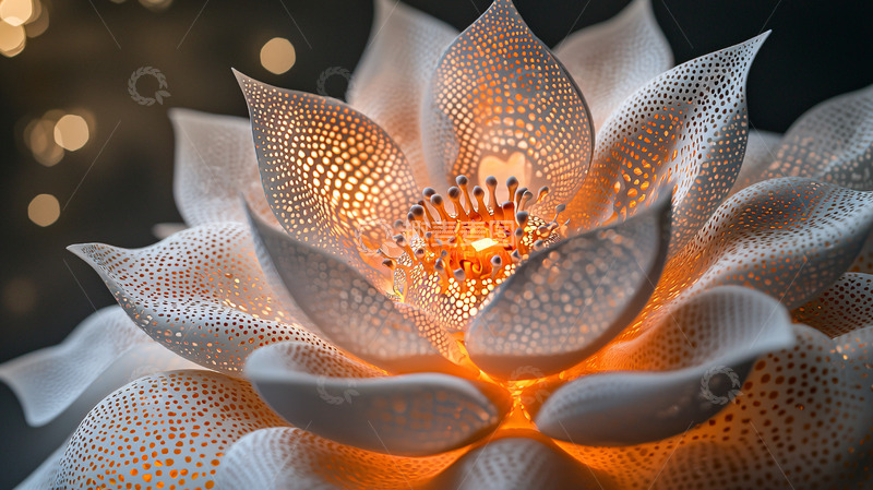 高清大图下载【趣麦麦图】发光莲花灯