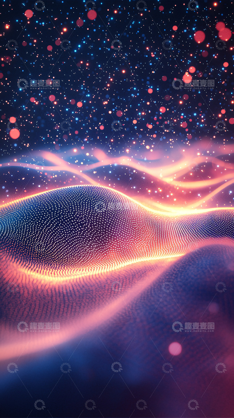 高清大图下载【趣麦麦图】梦幻星空波浪