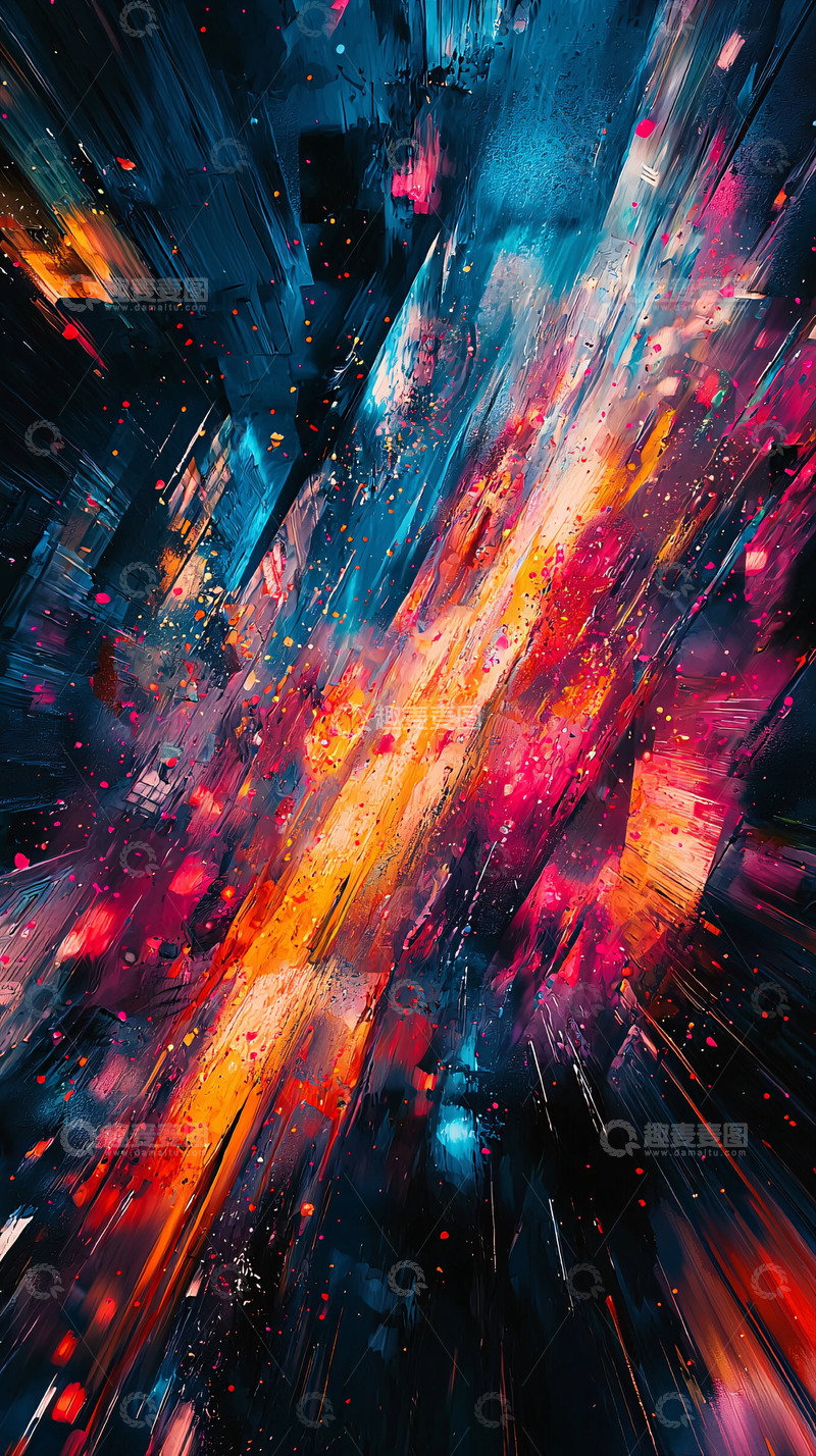 高清大图下载【趣麦麦图】抽象彩色光线爆炸