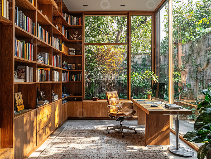 高清大图下载【趣麦麦图】阳光洒满书房