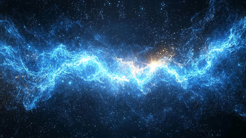 蓝色能量流闪耀