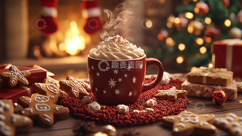 高清大图下载【趣麦麦图】圣诞节热巧克力