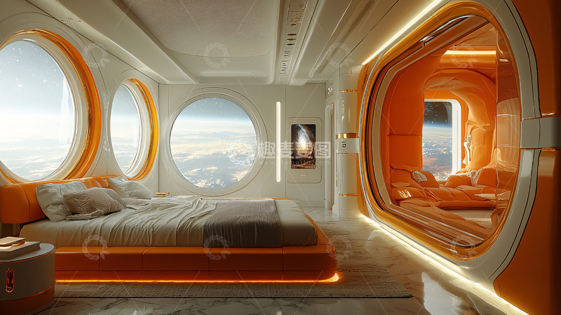 高清大图下载【趣麦麦图】未来感卧室