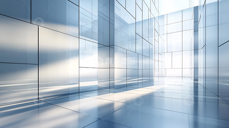 高清大图下载【趣麦麦图】现代化玻璃建筑内部