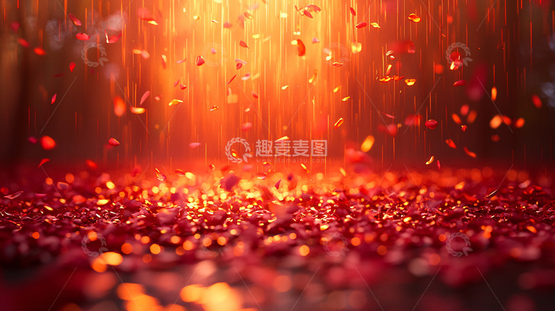 高清大图下载【趣麦麦图】红色花瓣雨