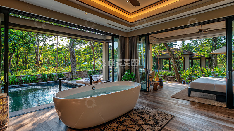高清大图下载【趣麦麦图】豪华别墅私人泳池浴缸