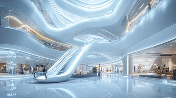 未来感商场内部