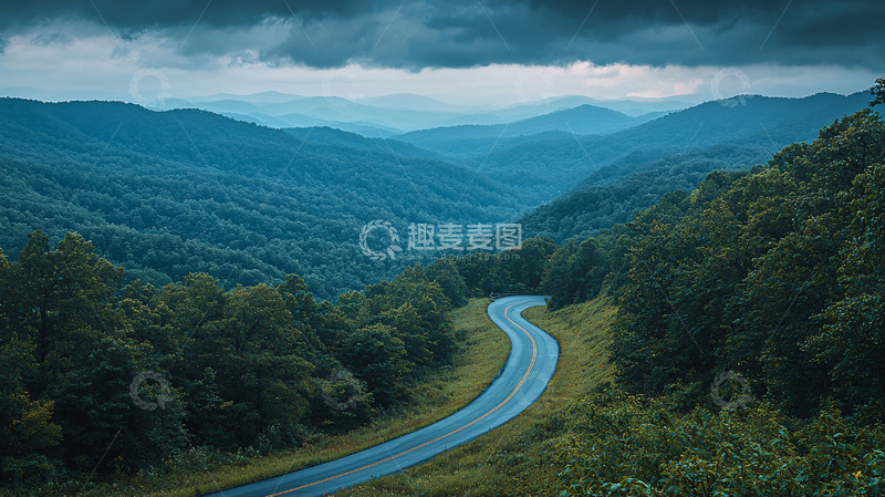 高清大图下载【趣麦麦图】山路蜿蜒