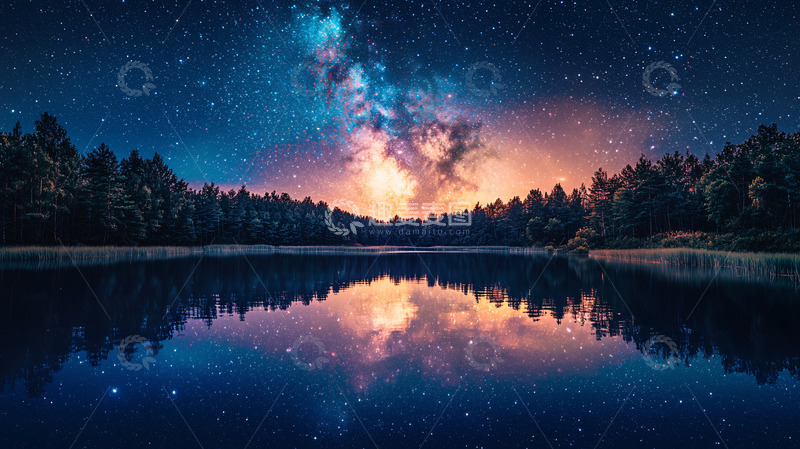 高清大图下载【趣麦麦图】星空倒影