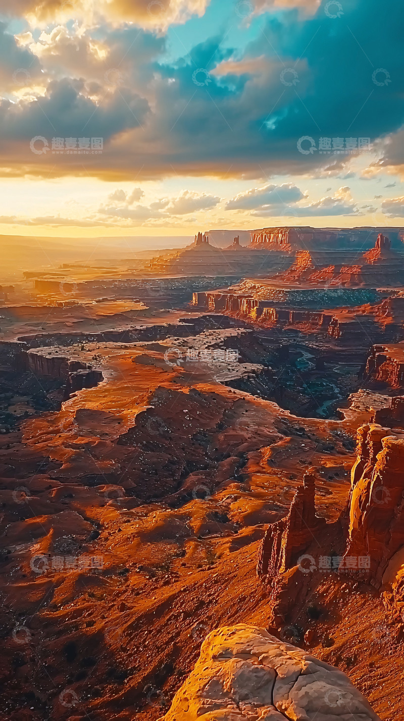 高清大图下载【趣麦麦图】壮丽的峡谷日落景色