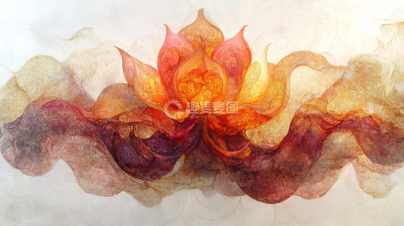 高清大图下载【趣麦麦图】水彩莲花