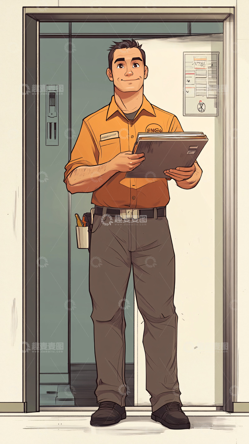 高清大图下载【趣麦麦图】电梯工