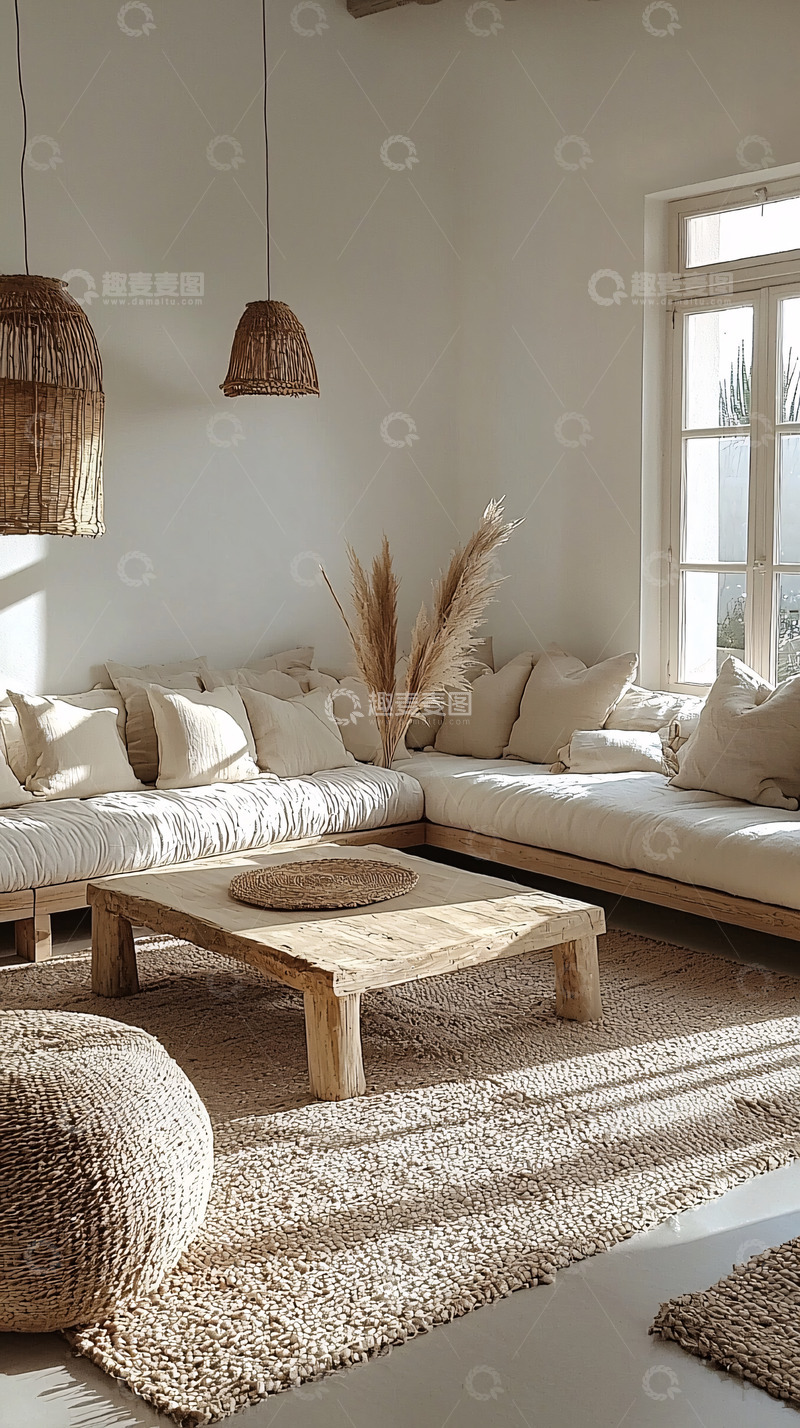高清大图下载【趣麦麦图】极简风白色客厅装修