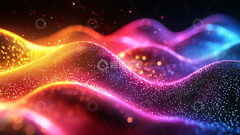 高清大图下载【趣麦麦图】彩色光波点