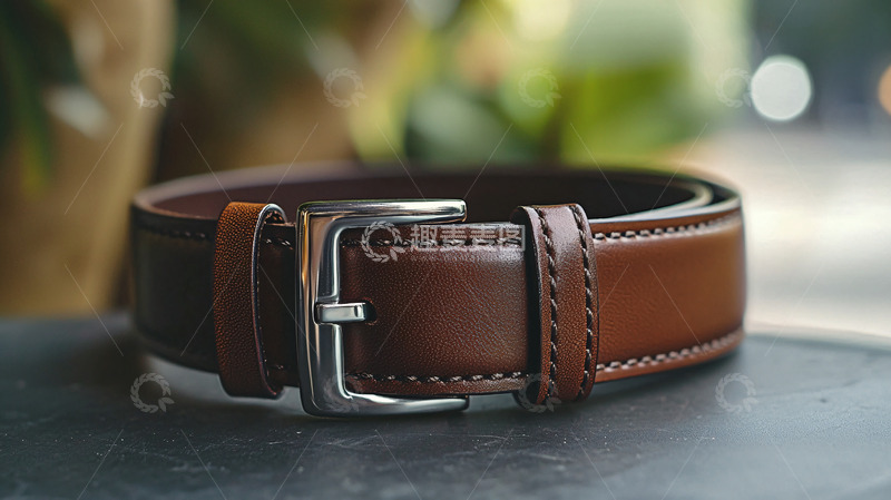 高清大图下载【趣麦麦图】棕色真皮皮带