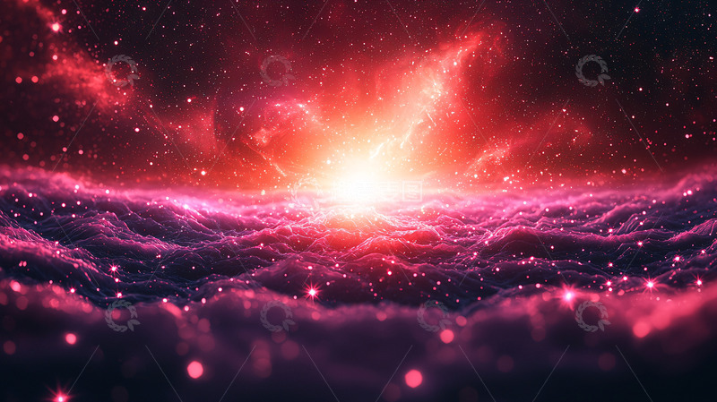 高清大图下载【趣麦麦图】红色宇宙星云