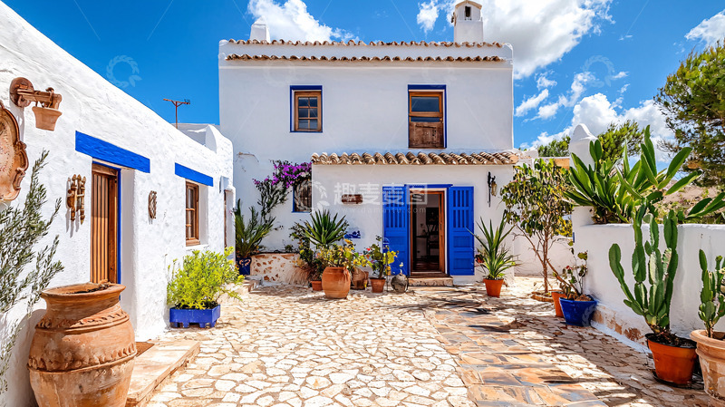高清大图下载【趣麦麦图】地中海风格白色房屋