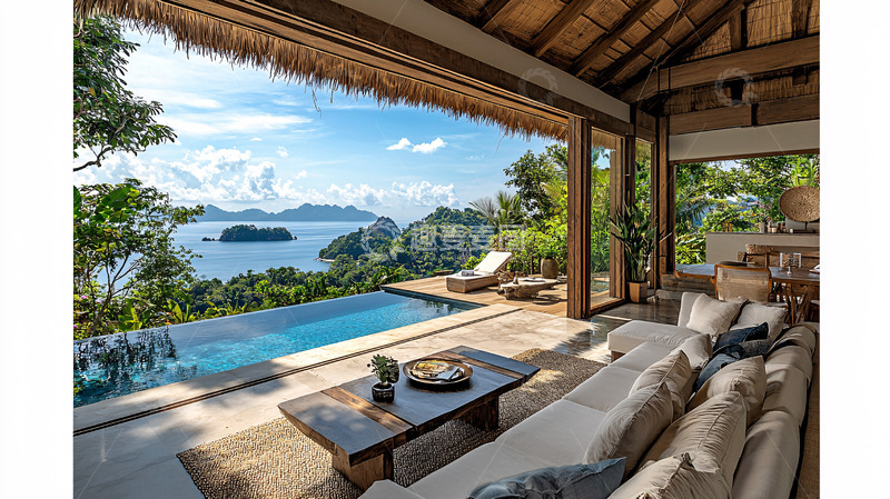 高清大图下载【趣麦麦图】海景别墅无边泳池