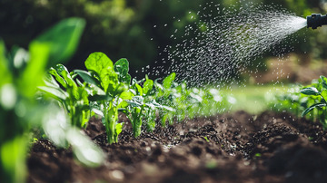 阳光洒在绿色植物上