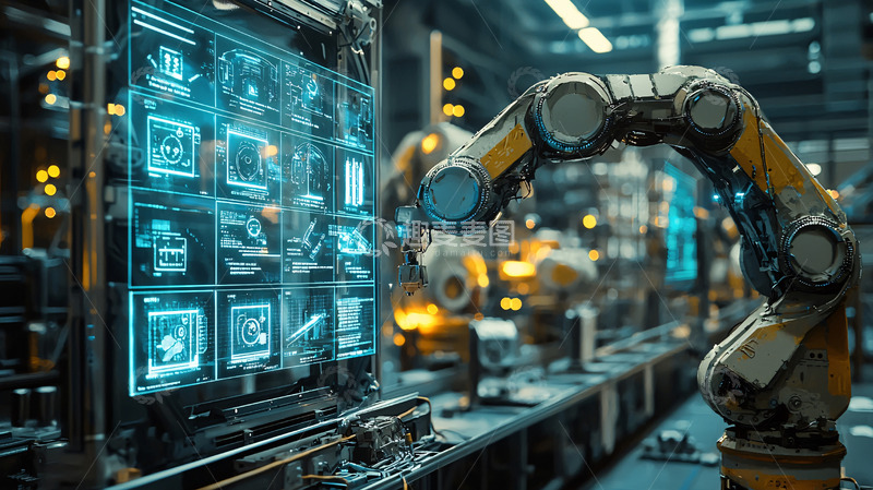 高清大图下载【趣麦麦图】未来工厂的机械臂