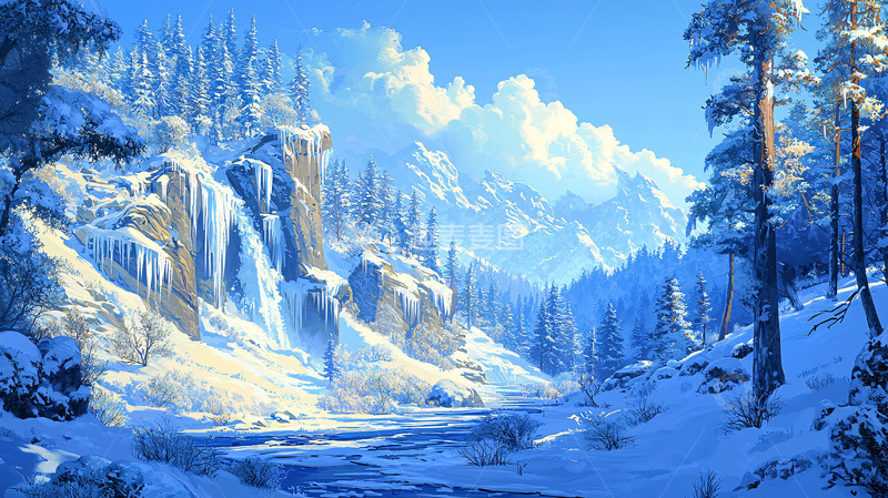 高清大图下载【趣麦麦图】冰雪峡谷高清壁纸