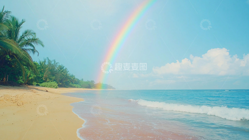 高清大图下载【趣麦麦图】彩虹海滩
