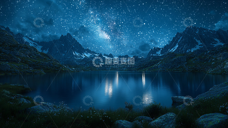 高清大图下载【趣麦麦图】星空倒影