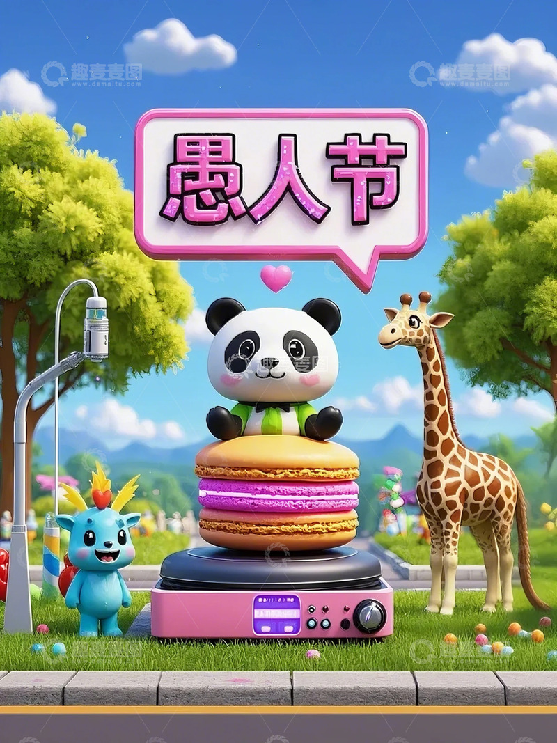 高清大图下载【趣麦麦图】愚人节动物有趣背景素材3