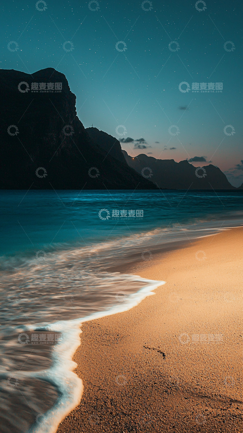 高清大图下载【趣麦麦图】黄昏海滩