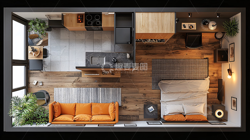 高清大图下载【趣麦麦图】小户型公寓鸟瞰图