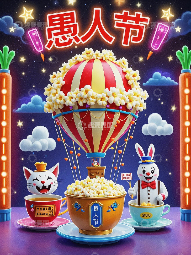 高清大图下载【趣麦麦图】愚人节有趣背景素材1