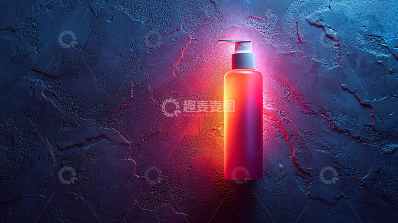 高清大图下载【趣麦麦图】霓虹光瓶子特写
